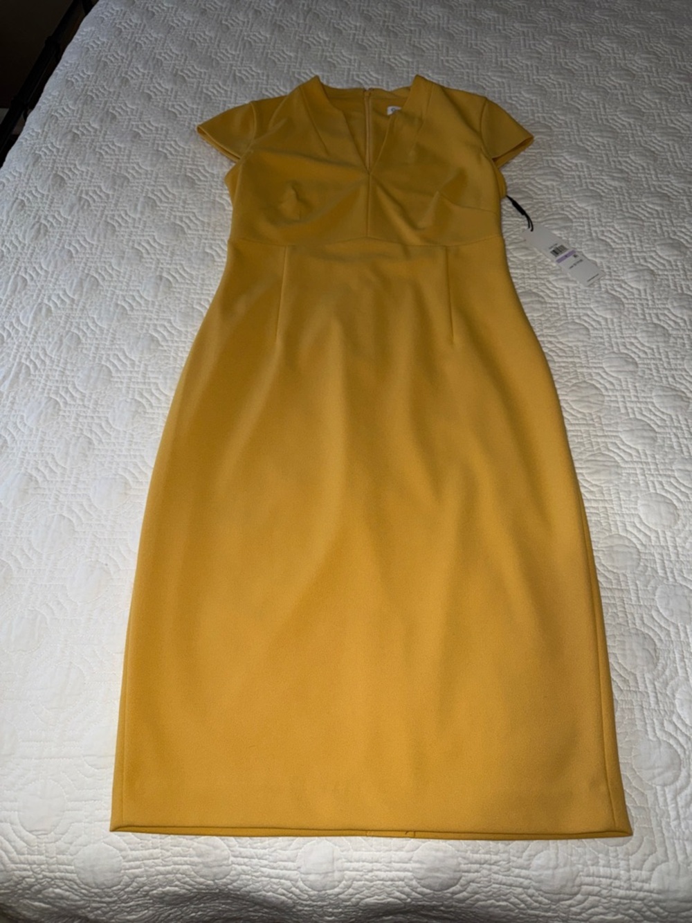 Calvin Klein Mustard Yellow Sheath Dress
